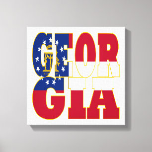 Impressão Em Tela Texto de bandeira do Estado da Geórgia