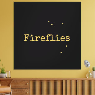 Impressão Em Tela Texto de "Fireflies" minimalista moderno do céu n