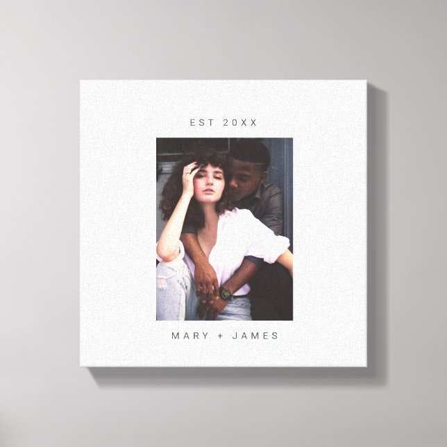 Impressão Em Tela Texto de Foto Personalizado Minimalista (Frente)