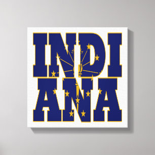 Impressão Em Tela Texto do sinalizador do estado de Indiana
