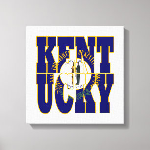 Impressão Em Tela Texto do sinalizador do estado do Kentucky