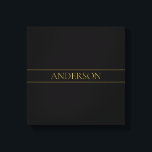 Impressão Em Tela Texto e Linhas Douradas Personalizáveis Clássicas<br><div class="desc">Seu nome personalizado ou marca.</div>