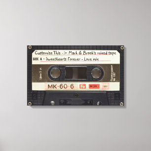 Impressão Em Tela Texto feito sob encomenda/gaveta de música retro