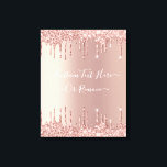 Impressão Em Tela Texto Personalizado das Unidades de Miniatura da L<br><div class="desc">Rosa Dourado Blush Glitter Sparkle Drips Texto rosa Cor-de-rosa Personalizado Moderno - Adicionar seu Texto Único ou Remover Texto - Fazer seu Presente Especial - Redimensionar e mover ou remover e adicionar texto / elementos com ferramenta de personalização. Design por MIGNED. Por favor, veja meus outros projetos. Você também pode...</div>