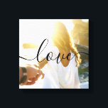 Impressão Em Tela Texto Personalizado de Foto e Script<br><div class="desc">Crie seu próprio impressão de luxo de canvas personalizado de fotografia e texto de script com este elegante,  moderno e simples modelo chaveiro. Basta adicionar suas fotos e texto. Torne a sua colagem de fotos perfeita como presentes personalizados para mostrar seu amor.</div>