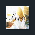 Impressão Em Tela Texto Personalizado de Foto e Script<br><div class="desc">Crie seu próprio impressão de luxo de canvas personalizado de fotografia e texto de script com este elegante,  moderno e simples modelo chaveiro. Basta adicionar suas fotos e texto. Torne a sua colagem de fotos perfeita como presentes personalizados para mostrar seu amor.</div>