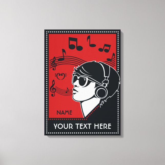 Impressão Em Tela Texto personalizado Deco Música tela de desenho (Frente)