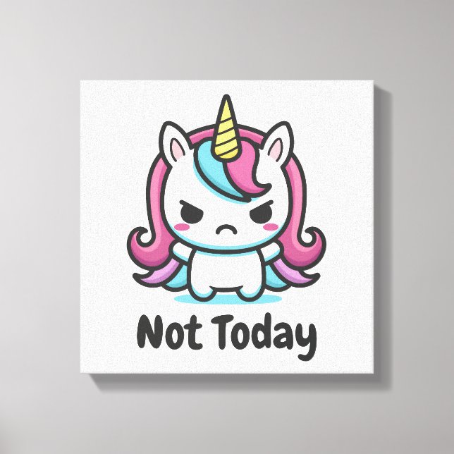 Impressão Em Tela Texto Personalizado do Kawaii Unicorn (Frente)