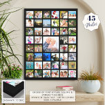 Impressão Em Tela Texto Personalizado do Modelo de Colagem de Fotogr<br><div class="desc">Crie facilmente uma colagem de fotos de 45 fotos personalizadas com seu texto personalizado (ou exclua para deixar o vazio) em um plano de fundo preto editável que você pode mudar facilmente. Faz um presente significativo e memorável. ALTERAÇÕES: Altere a cor preta do fundo e/ou altere o estilo, o tamanho,...</div>