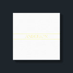 Impressão Em Tela Texto Personalizável Elegante Simples | Branco Dou<br><div class="desc">Letra ouro personalizável elegante,  edite como quiser.</div>