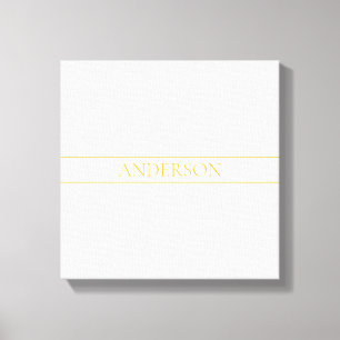 Impressão Em Tela Texto Simples Elegante Personalizável   Dourado Br