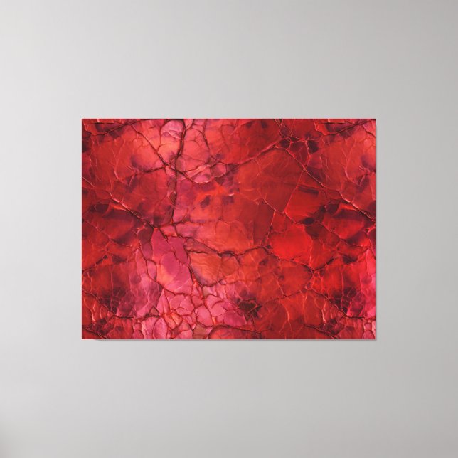 Impressão Em Tela Textos, rachaduras, manchas em vermelho profundo (Frente)