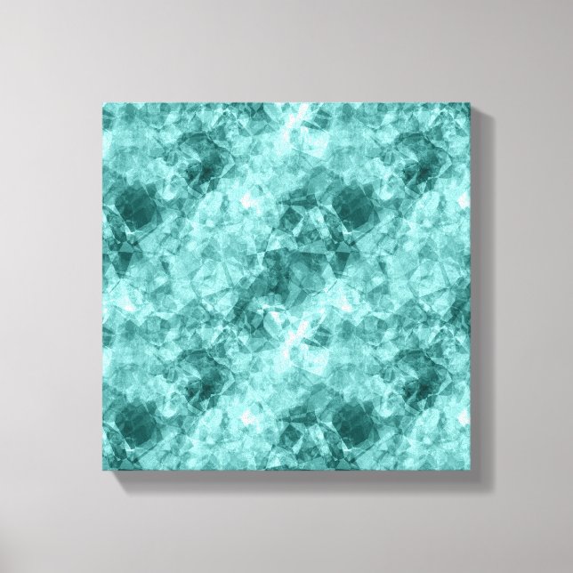 Impressão Em Tela Textura Amarrotada Verde Azul (Frente)