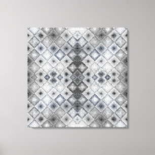Impressão Em Tela Textura de Treliça Abstrata Geométrica Prata e Cin