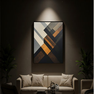Impressão Em Tela Textura Geométrica Abstrata Moderna Ferrugem