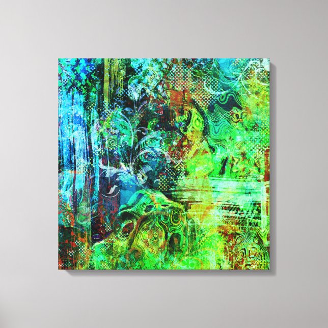 Impressão Em Tela Texturas verdes (Frente)