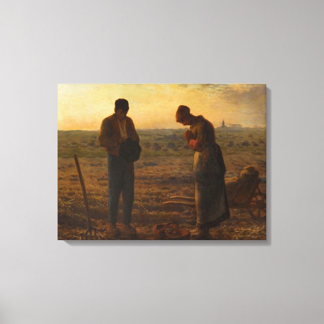 Impressão Em Tela The Angelus, 1857-1859, por Jean-Francois Millet (Frente)