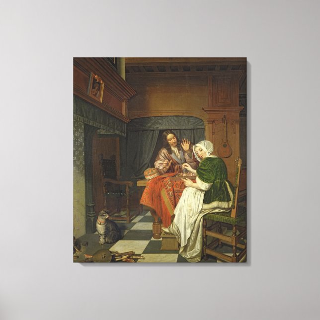 Impressão Em Tela The Chess Players, c.1670 (Frente)