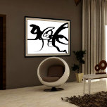 Impressão Em Tela The Divers: Abstract Black and White<br><div class="desc">Abstract Print with Achromatic Black and White Color Scheme</div>
