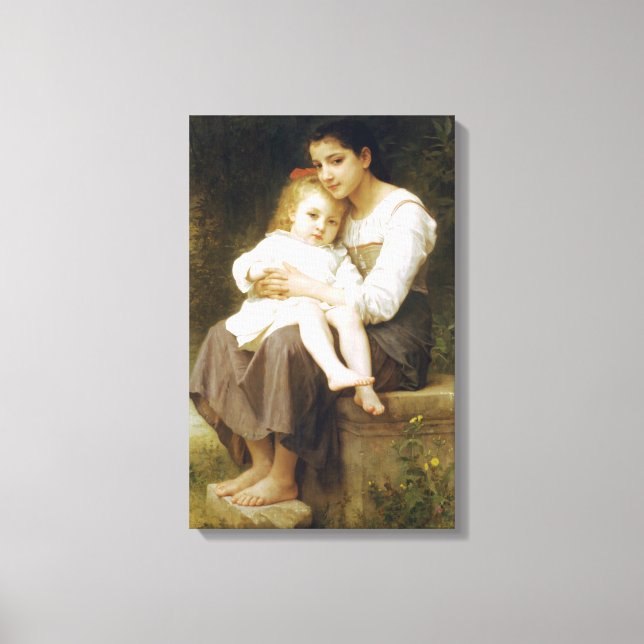 Impressão Em Tela The Elder Sister (por William Bouguereau) (Frente)