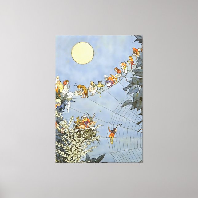 Impressão Em Tela "The Fairies Birthday" por Heath Robinson (Frente)