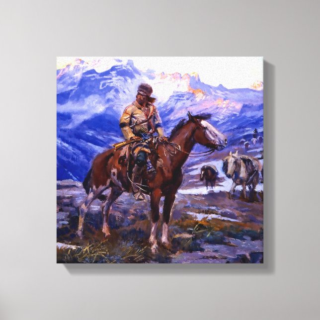 Impressão Em Tela "The Free Trappers" por Charles M Russell (Frente)