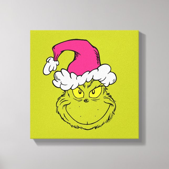 Impressão Em Tela The Grinch in Pink Santa Hat (Frente)