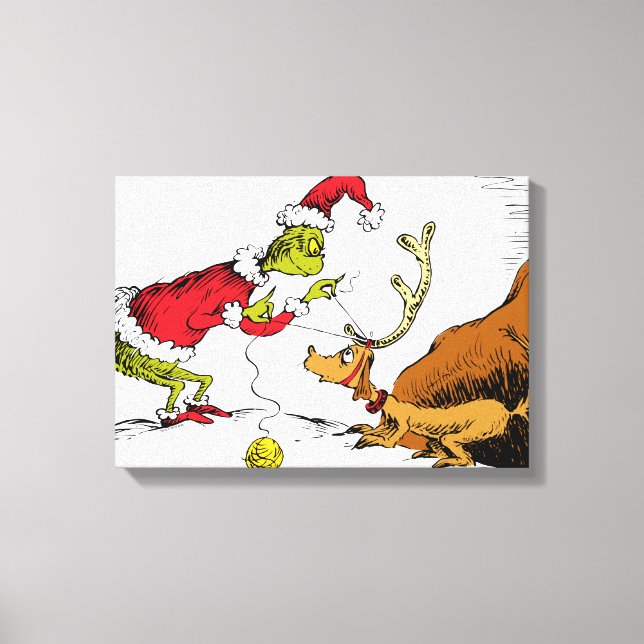 Impressão Em Tela The Grinch Prepares Max the Reindeer (Frente)