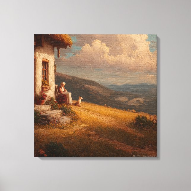 Impressão Em Tela The Old Lady and Her Dog (Frente)