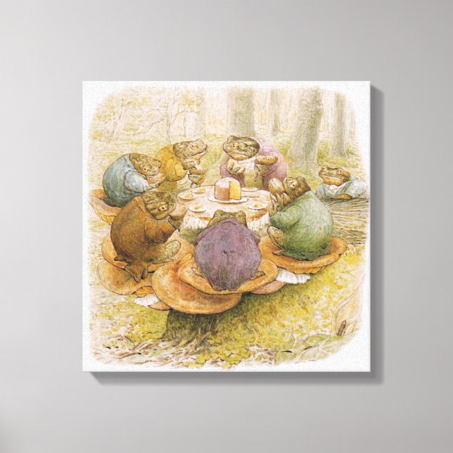 Impressão Em Tela The Toads Tea Party (por Beatrix Potter) (Frente)