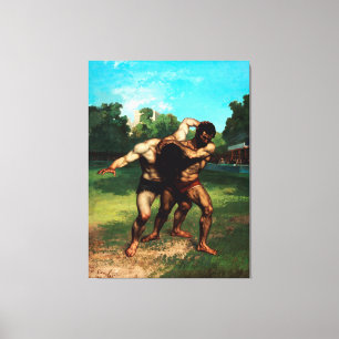 Impressão Em Tela The Wrestlers de Gustave Courbet (1853)