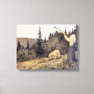 Impressão Em Tela Theodor Kittelsen - Op em Fjeldet Toner En Lur (To