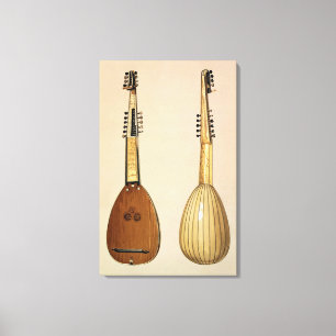 Impressão Em Tela Theorbo, feito por Giovanni Krebar, Pádua, 1629,