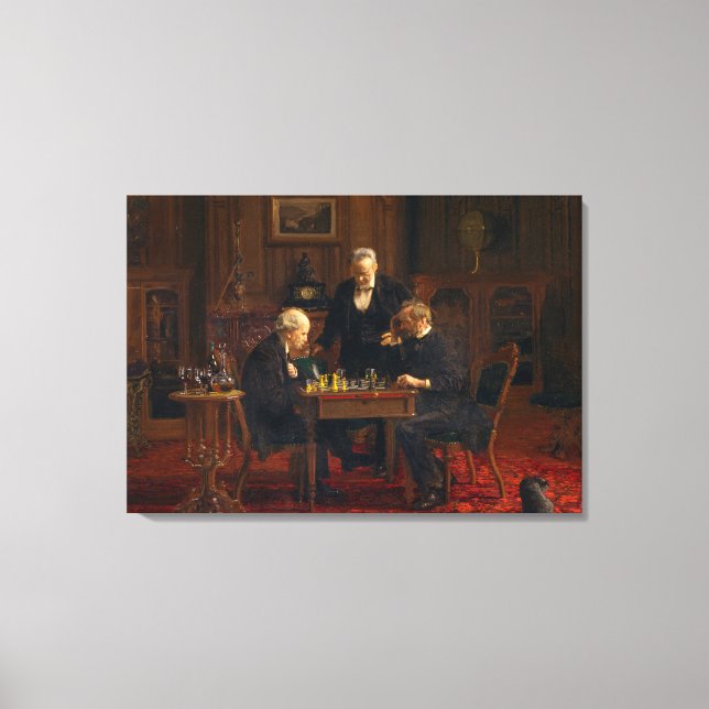 Impressão Em Tela Thomas Eakins, Os Jogadores De Xadrez (Frente)