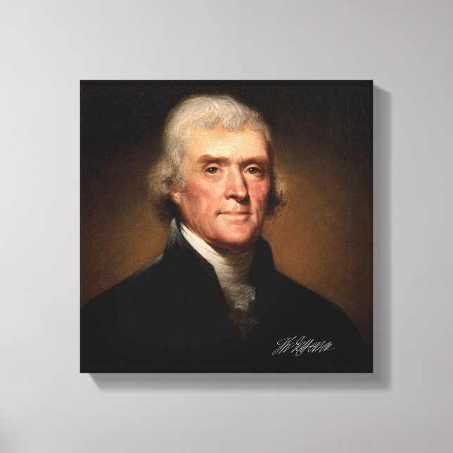Impressão Em Tela Thomas Jefferson de Rembrandt Peale. Signature. (Frente)