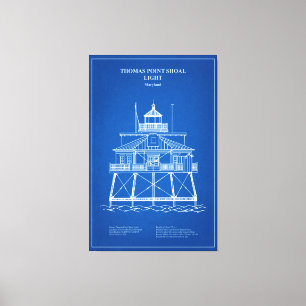 Impressão Em Tela Thomas Point Shoal Lighthouse - Maryland - AD