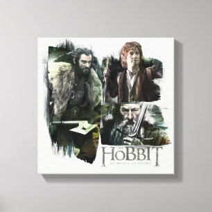 Impressão Em Tela THORIN OAKENSHIELD™, BILBO BAGGINS™ E Gandalf Art