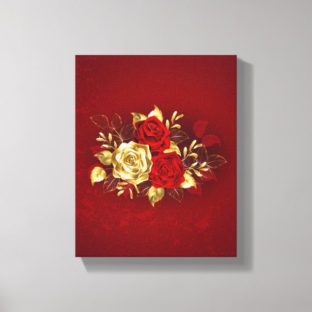 Impressão Em Tela Three Jewelry Roses (Frente)