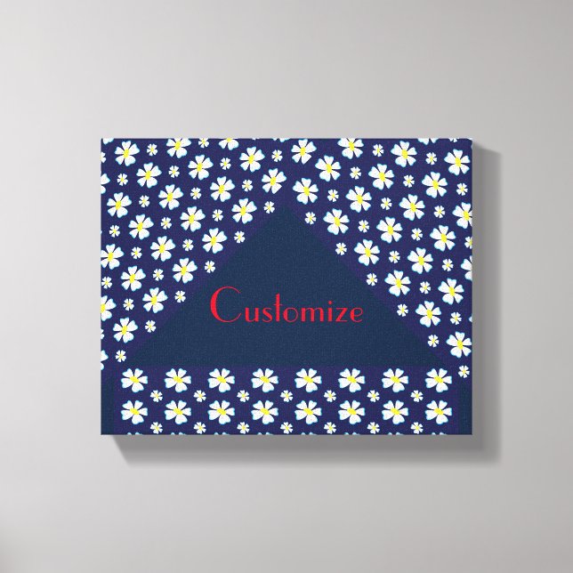 Impressão Em Tela Thunder_Cove do Padrão de Flor Branco (Frente)