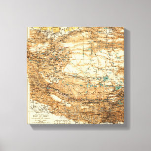 Impressão Em Tela TibetPanoramic MapTibet 2