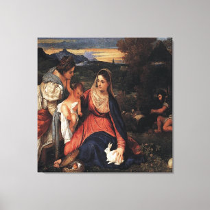 Impressão Em Tela Ticiano / A Virgem do Coelho / 1530 /