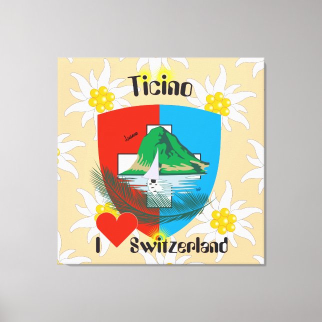 Impressão Em Tela Ticino Suíça Suisse Svizzera Svizra linho (Frente)
