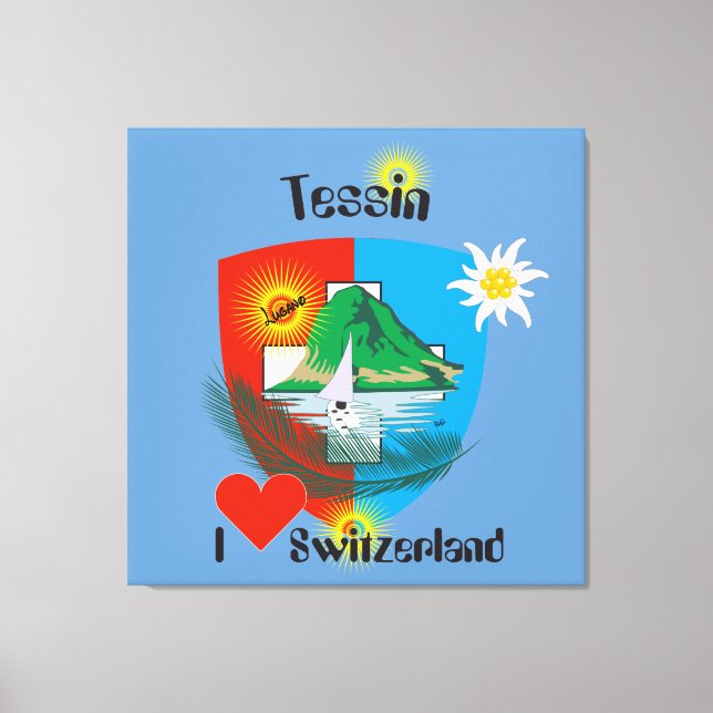 Impressão Em Tela Ticino Suíça Suisse Svizzera Svizra linho (Frente)