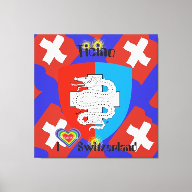 Impressão Em Tela Ticino Suíça Suisse Svizzera Svizra linho (Frente)