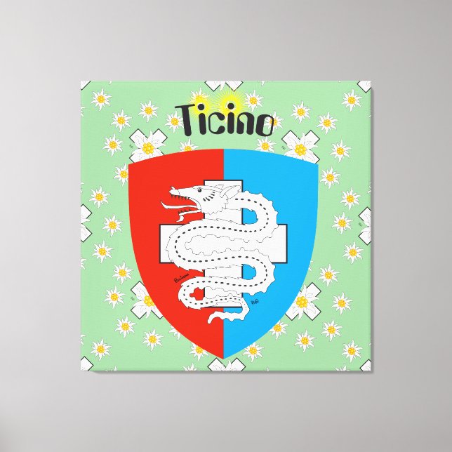 Impressão Em Tela Ticino Suíça Suisse Svizzera Svizra linho (Frente)