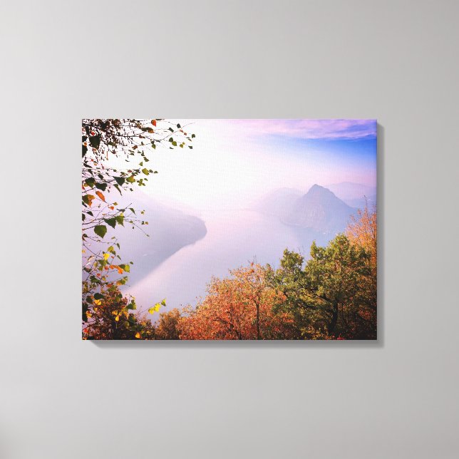 Impressão Em Tela Ticino, Suiça: Vista de Monte Bre (Frente)