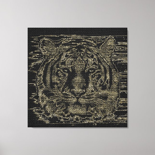 Impressão Em Tela Tiger Fine Art em Burlap Rustic Jute #4 (Frente)