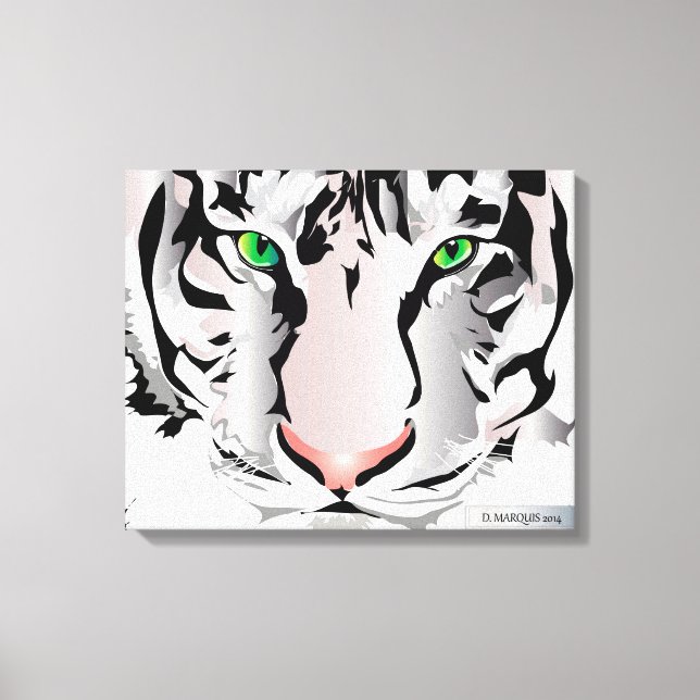 Impressão Em Tela TIGER ON CANVAS-WHITE 20 "x 16" (Frente)