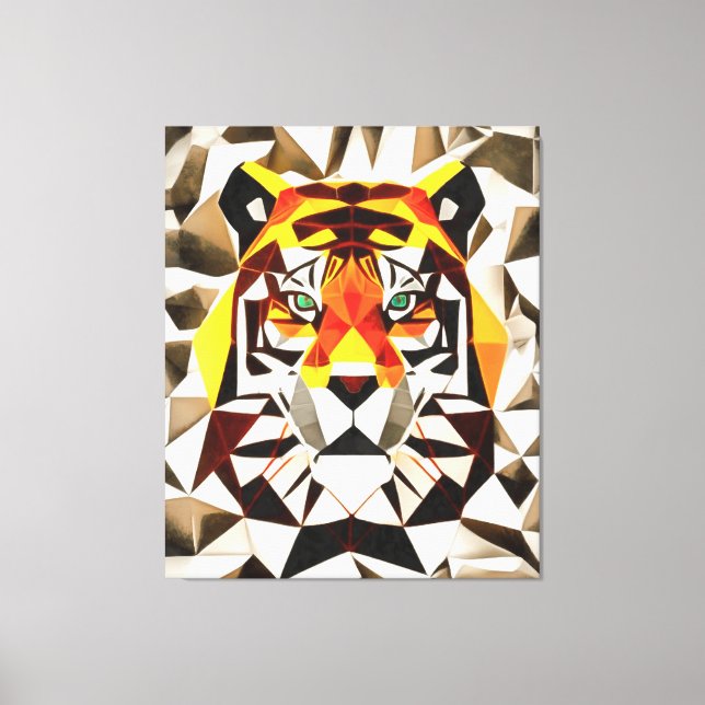 Impressão Em Tela Tiger Tiger Fearful Symmetry Geometric Art (Frente)
