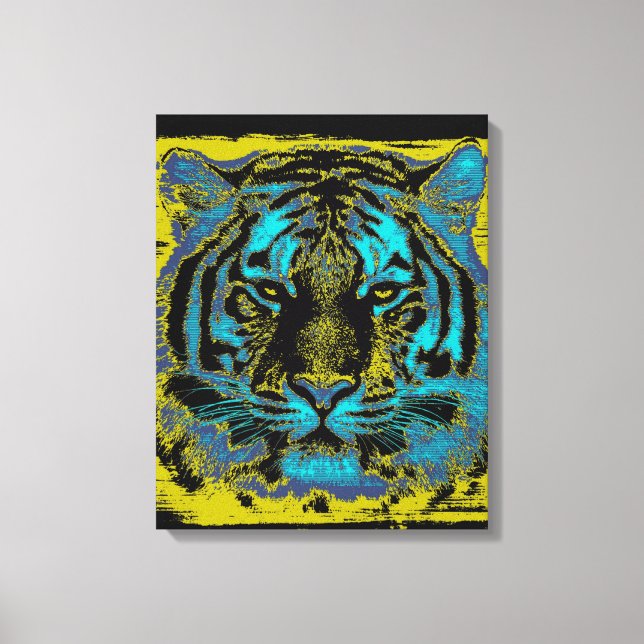 Impressão Em Tela Tiger Vintage (Frente)